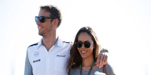 Jenson Button, left, and model Jessica Michibata were married this week in Hawaii.