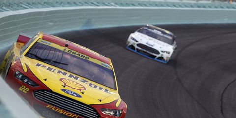 Joey Logano finished 16th on Sunday in his bid to win the NASCAR Sprint Cup Series championship.