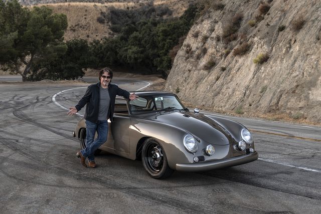 john oates with his rod emory built porsche 356 outlaw the car took a best in class award at the 2019 amelia island concours d elegance