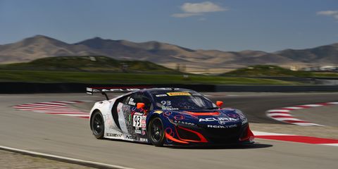 The win was the first for the new Acura sports car in the Pirelli World Challenge.