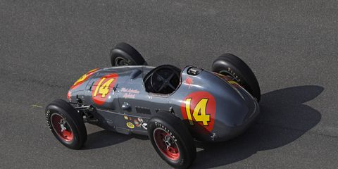 The Kurtis-Kraft 500 Fuel Injection Special debuted in 1952 as the first true Offenhauser roadster. It dominated the Indy 500 but suffered a steering box failure. The car, with driver Bill Vukovich, came back strong the next two years, winning back to back in 1953 and 1954.