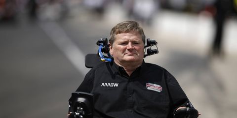After a wreck in 2000, Schmidt has been paralyzed from the neck down.