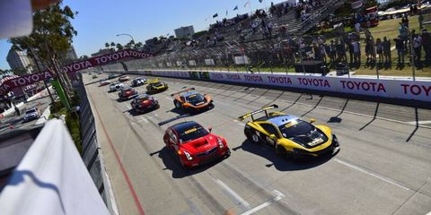 The Pirelli World Challenge GT and GTA divisions will compete in a 50-minute sprint on Sunday at Long Beach.