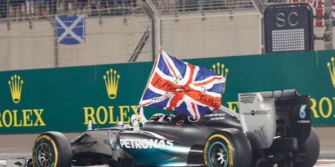 Lewis Hamilton's Formula One championship helped Mercedes win $102 million in prize money in 2014.