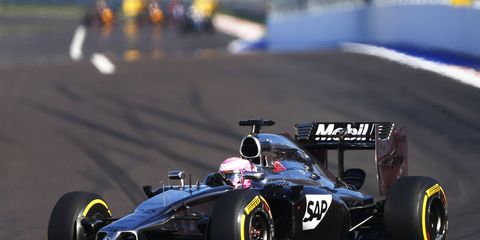 McLaren's Jenson Button at the Russian Grand Prix in Sochi.