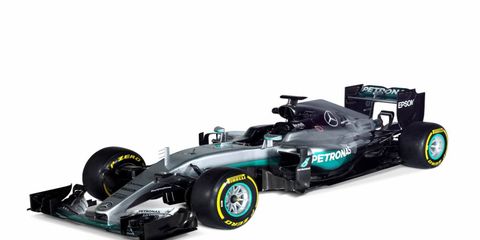 The Mercedes W07 took some laps Sunday at its unveiling.