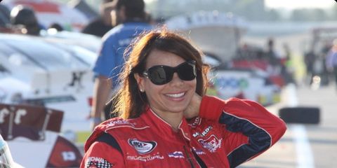 Milka Duno at the ARCA race at Winchester Speedway