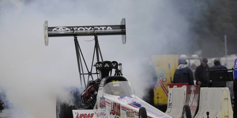 Morgan Lucas won at Brainerd in the Top Fuel class, while Funny Car and Pro Stock finals will have to wait until the series gets to Indianapolis Aug. 27-Sept. 1.