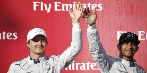 Even with 11 wins on the season, Mercedes F1 driver Lewis Hamilton has yet to clinch the Drivers' Championship title. Teammates Nico Rosberg still has a shot due to the double points finale in Abu Dhabi.