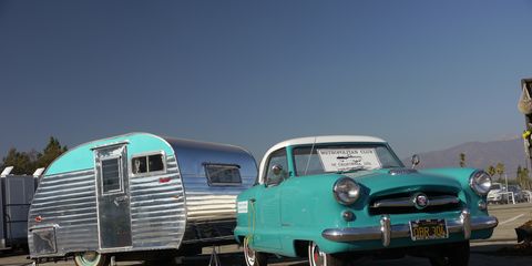 1955 Nash with matching Serro Scotty Sportsman trailer.