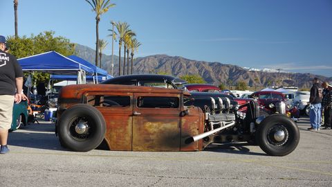 The show covered a wide variety of cars, from traditional hot rods to rat rods and even custom vans.