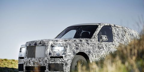 The Rolls-Royce Cullinan is expected to shed its camo at some point in 2017.