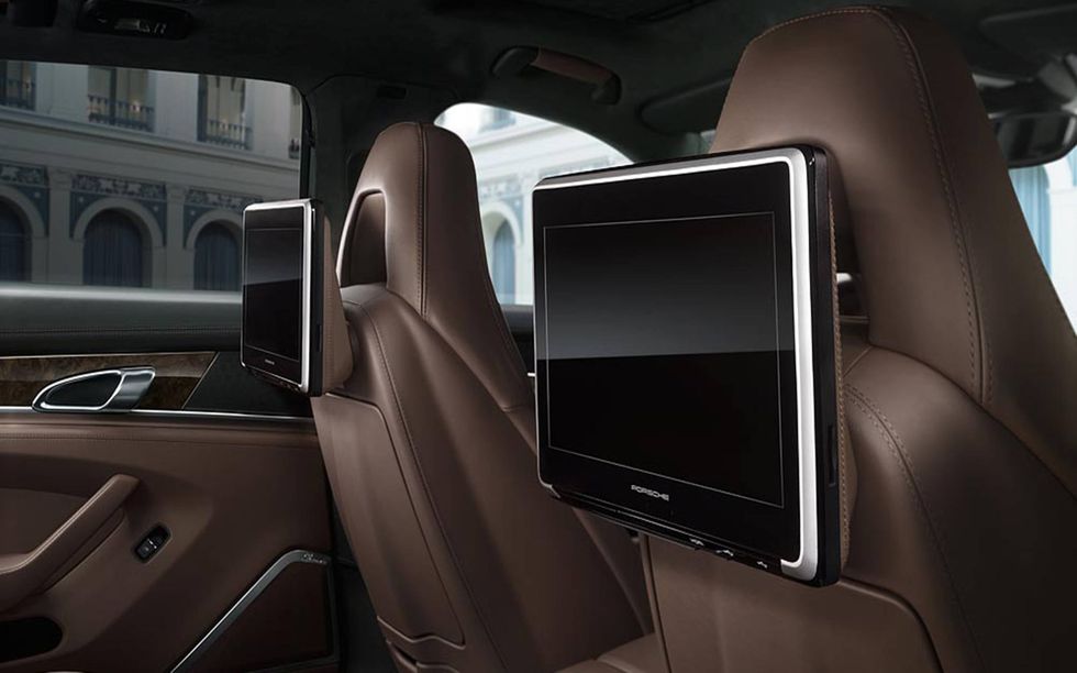 The Panamera Exclusive Series features two touchscreens in the headrests.