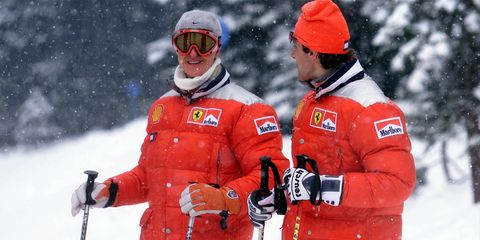 Michael Schumacher, shown skiing in 2001, suffered a massive head injury after an accident in 2013. Another skier has died while at the same resort.
