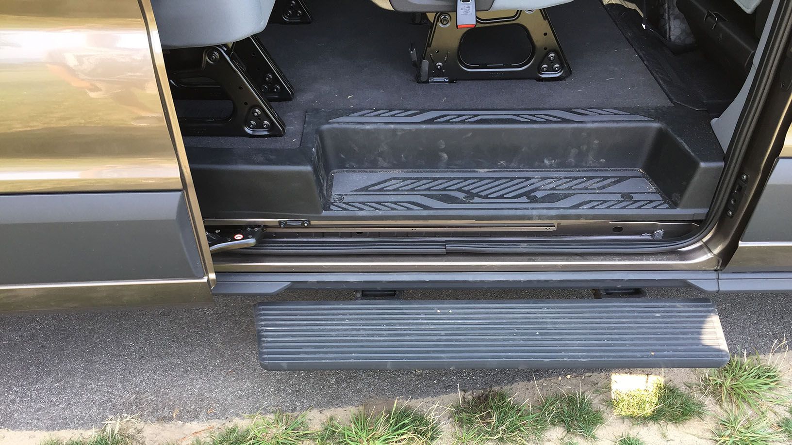 Our Transit included the $940 optional power fold-out step, a nice addition for climbing into and out of the van.