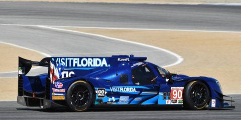 Renger van der Zande put Visit Florida Racing and teammate Marc Goossens in victory lane with a dramatic late race at Mazda Raceway Laguna Seca.