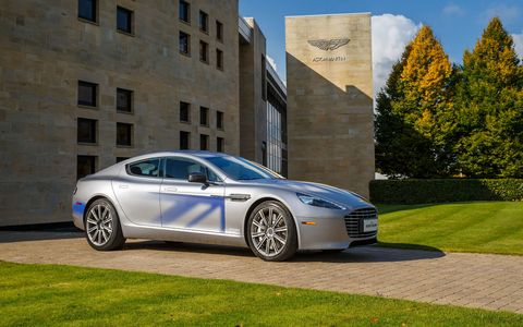 The Aston Martin RapidE concept, which electrifies the automaker's V12-powered luxury touring sedan, previews a zero-tailpipe-emission car that could reach production in as little as two years.