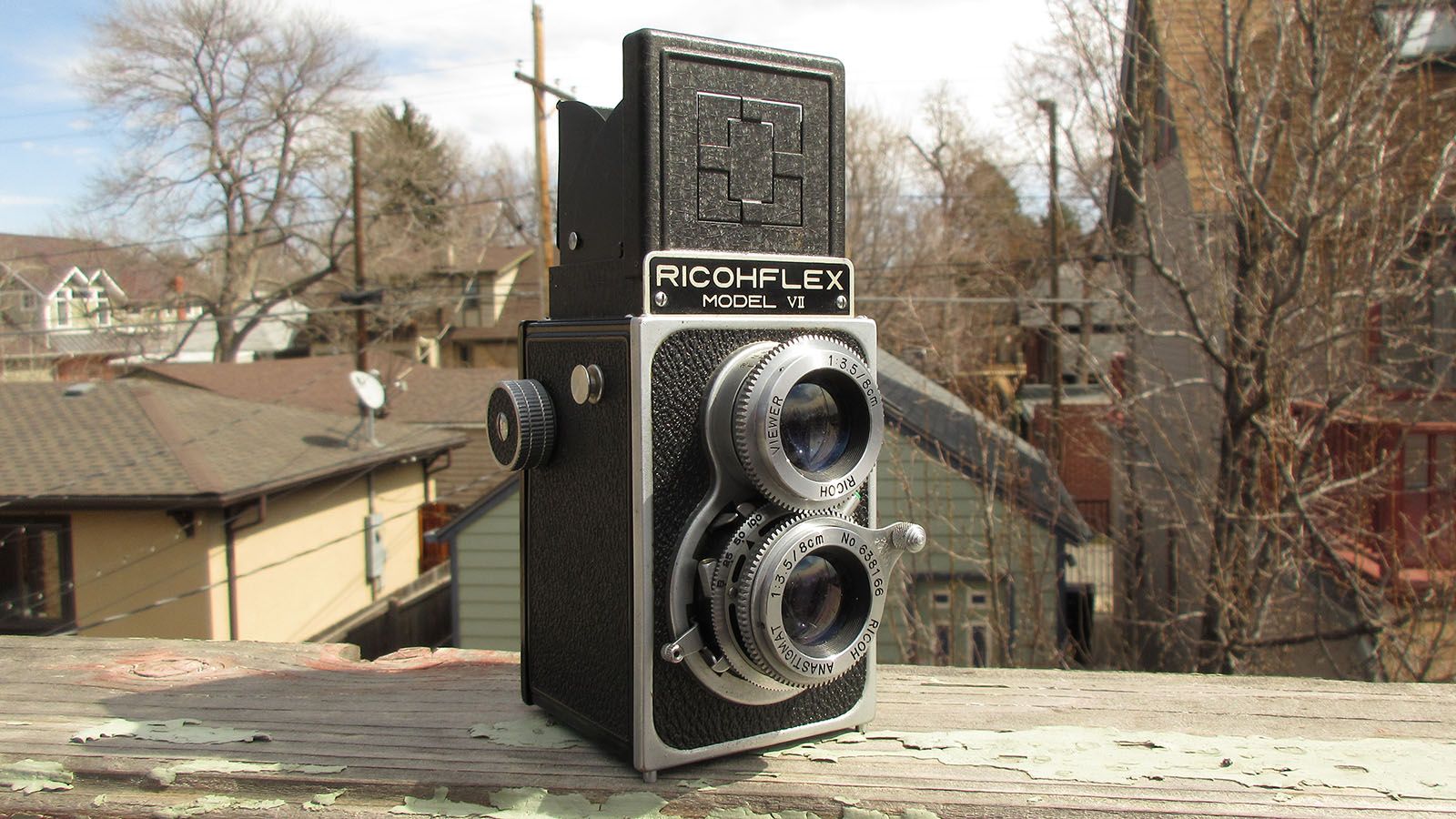 High Plains wrecking yard shot with futuristic 1954 camera