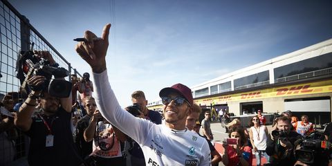 Lewis Hamilton, of Mercedes AMG, meets fans and signs autographs in Canada.