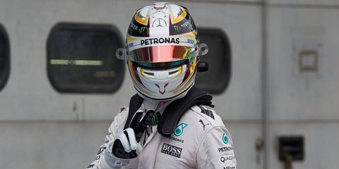 Lewis Hamilton trails teammate Nico Rosberg by just eight points in the F1 points standings.