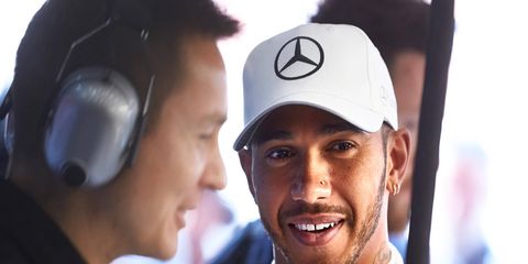 Lewis Hamilton was quickest in practice on Friday in Belgium.