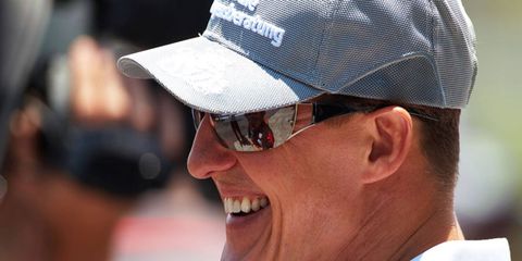 Michael Schumacher's wife, Corinna, says her husband is improving from his Dec. 29 skiing accident.