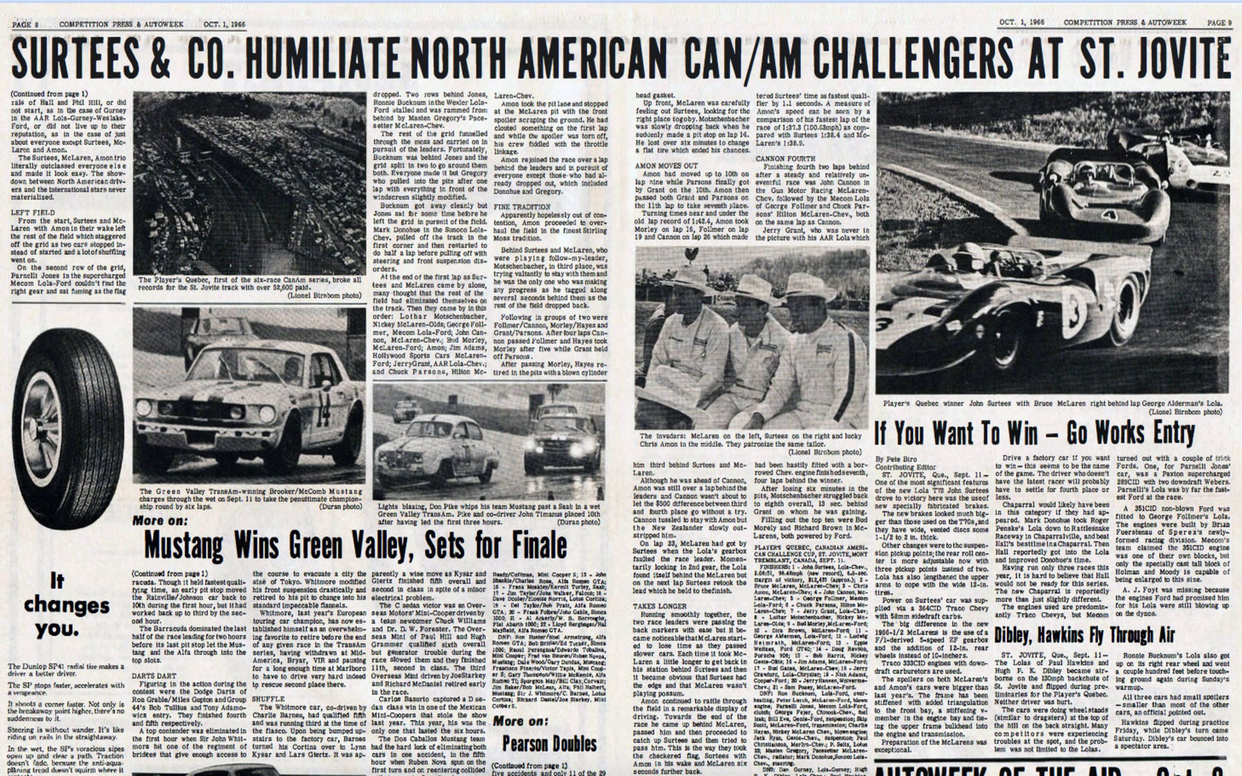 Throttle Back Thursday Surtees dominates the first ever Can Am race