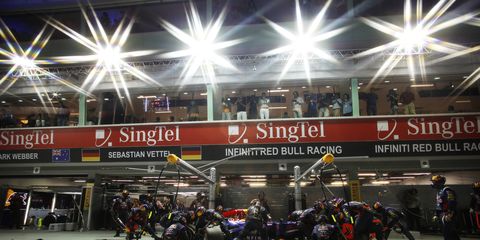 Formula One action is under the lights this weekend in Singapore.