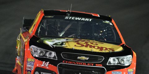 Stewart was fined $25,000 and placed on NASCAR probation for the next four NASCAR Sprint Cup Series championship events through Nov. 12 for conduct detrimental to stock car racing.