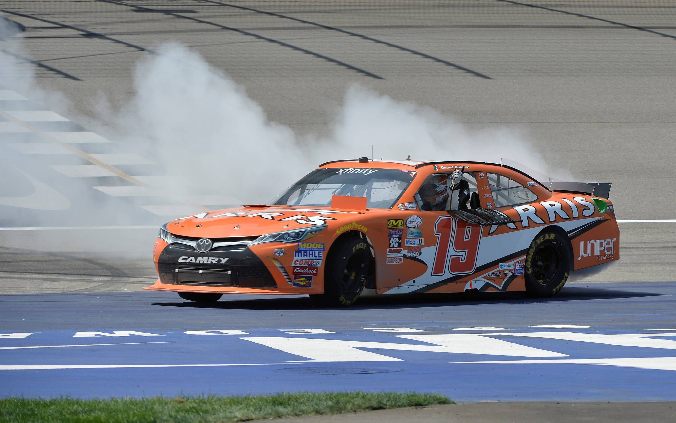 Daniel Suarez Toyota Score History Making Nascar Xfinity Series Win At Michigan