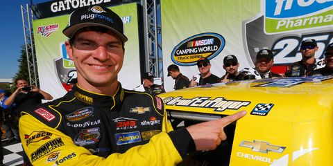 Grant Enfinger captured his first NASCAR Camping World Truck Series victory on Saturday at Talladega Superspeedway.