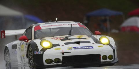 Nick Tandy and Patrick Pilet braved the elements at Road Atlanta to score a season-ending win on Saturday.
