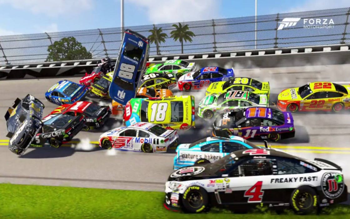 Video Of 24 Car Nascar Pileup Biggest Crash In Racing History Courtesy Of Forza Motorsport 6 8602