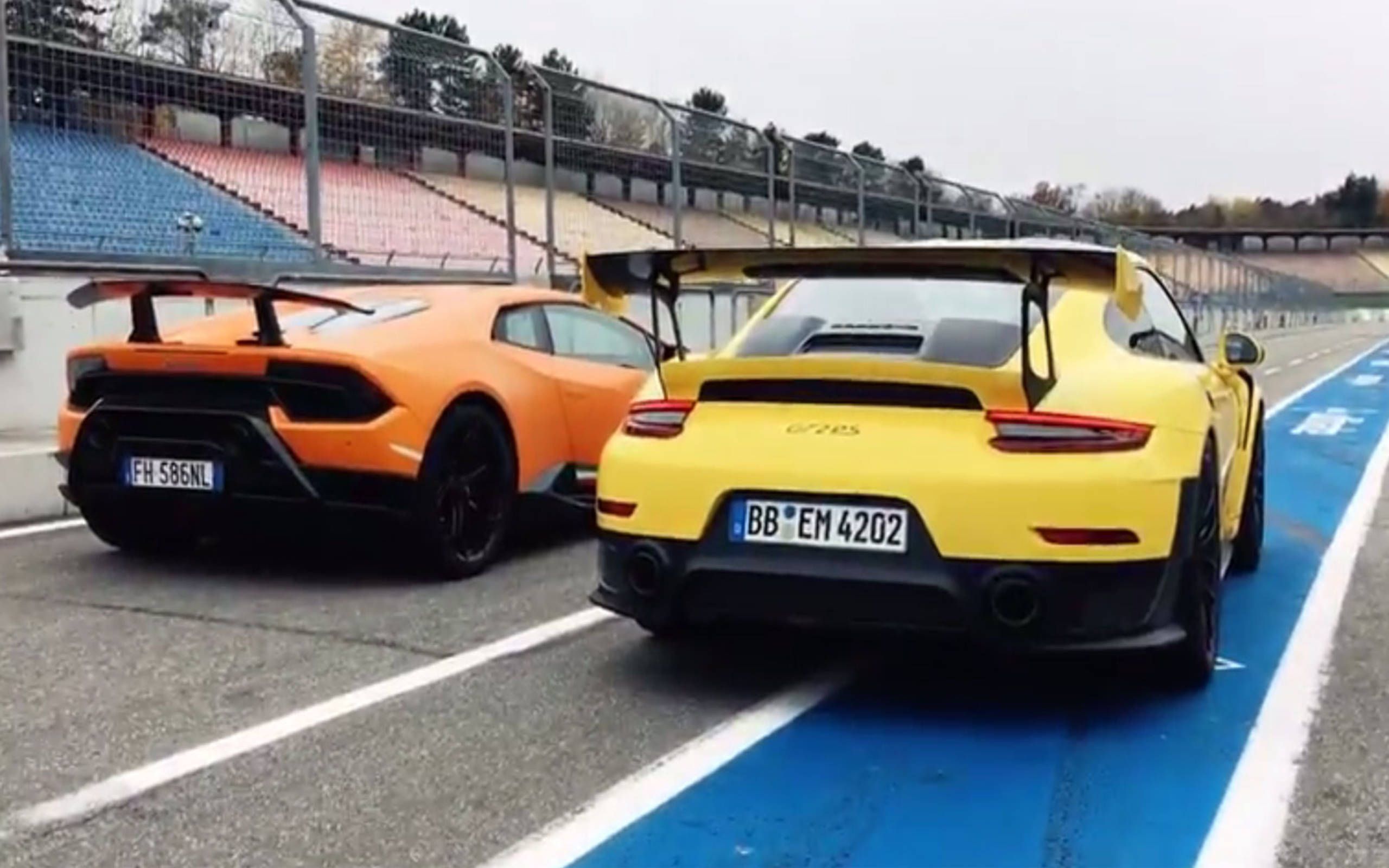 Porsche 911 GT2 RS e Lambo Huracan Performante travam duelo em Hockenheim •  Revista Fullpower