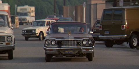 There's a chance that the beige '69 Corona in this shot became my first car, a few years after the film was shot.