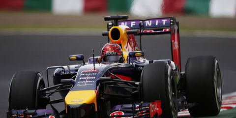 Red Bull Racing's Sebastian Vettel practicing at the Suzuka Circuit, Suzuka, Japan, for the Japanese Grand Prix.
