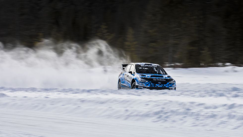 Subaru’s team of race-hardened rally drivers give us a ride in one of the rally-prepped WRXs.