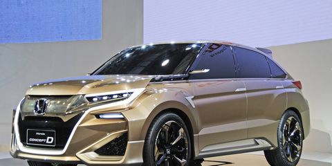 Honda debuted the Concept D in Shanghai at the China auto show, previewing an SUV for the Chinese market.