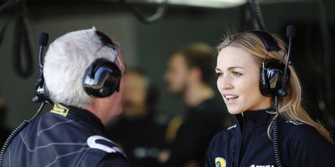Carmen Jorda, right, hopes to make her F1 debut in a practice session soon.