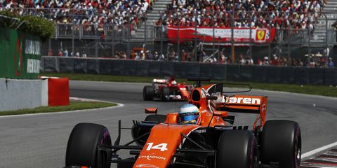 Fernando Alonso was running ninth when his engine failed Sunday.