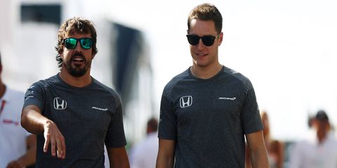 McLaren hopes to keep Fernando Alonso, left, and Stoffel Vandoorne, right, in the fold for 2018.