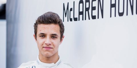 Lando Norris, 17, is a test driver for McLaren.