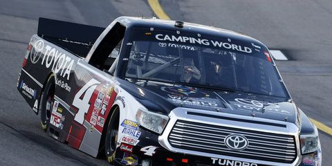 Erik Jones won for the first time this season in the NASCAR Camping World Truck Series.