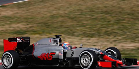 Romain Grosjean managed just 31 laps -- lowest total in the field -- during Monday's test session in Barcelona.
