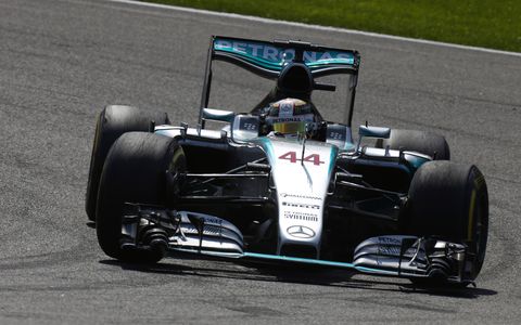 Lewis Hamilton continued his Formula One dominance with a win at Spa on Sunday. Mercedes teammate Nico Rosberg finished second. Sebastian Vettel, who is third in the points, suffered a blown tire late and fell out of the points and virtually out of the championship chase.