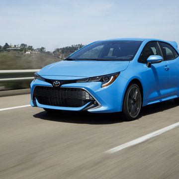2019 Toyota Corolla Hatchback in "Blue Flame" color