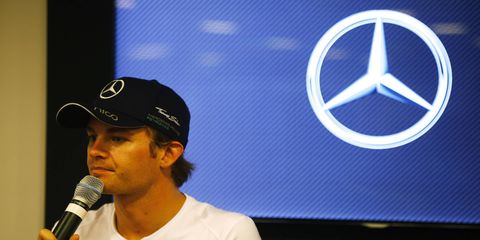 Nico Rosberg (shown), Sebastian Vettel and Valtteri Bottas all spoke with the press on Saturday following qualifying for the Hungarian Grand Prix.