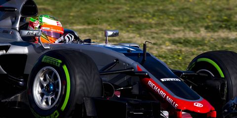 The Haas F1 team struggled during testing on Tuesday.  Esteban Gutierrez completed just 23 laps.