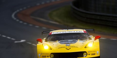 Corvette Racing's No. 83 entry takes to the track during practice on Thursday at Le Mans.