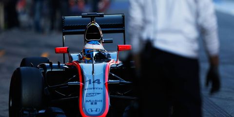 McLaren-Honda driver Fernando Alonso has not been in a car since his crash in Barcelona.